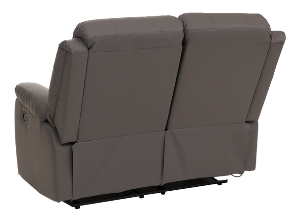 2er Kinosessel Relaxsessel Kunstleder mit Liegefunktion grau