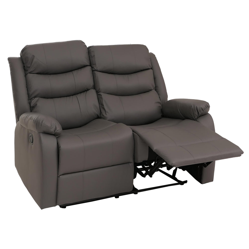 2er Kinosessel Relaxsessel Kunstleder mit Liegefunktion grau