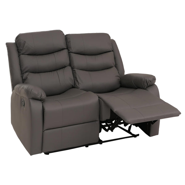 2er Kinosessel Relaxsessel Kunstleder mit Liegefunktion grau