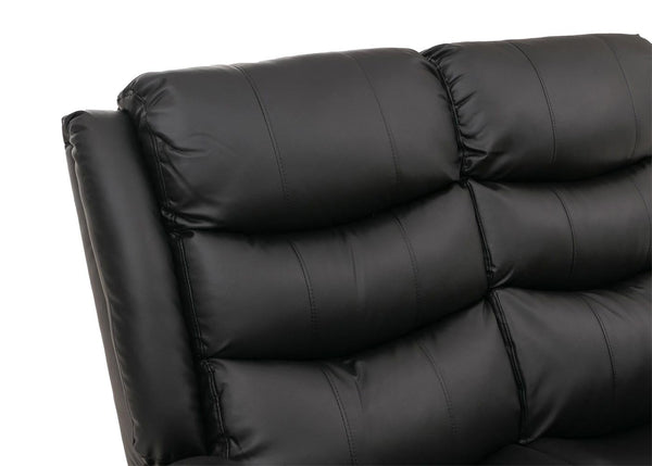 2er Kinosessel Relaxsessel Kunstleder mit Liegefunktion schwarz