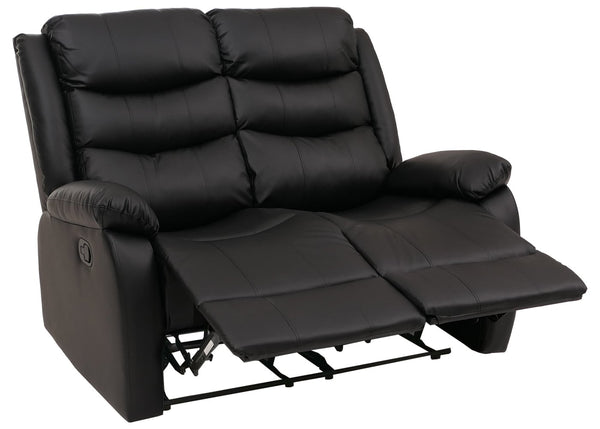 2er Kinosessel Relaxsessel Kunstleder mit Liegefunktion schwarz