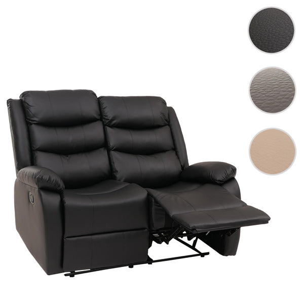 2er Kinosessel Relaxsessel Kunstleder mit Liegefunktion schwarz