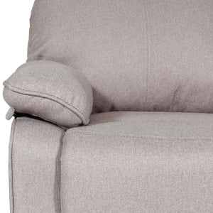 2er Kinosessel Relaxsessel mit Liegefunktion Stoff grau-braun
