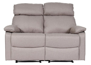 2er Kinosessel Relaxsessel mit Liegefunktion Stoff grau-braun