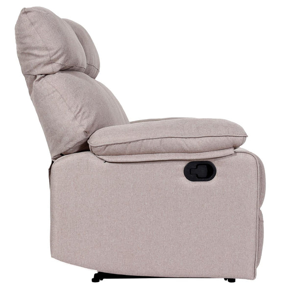 2er Kinosessel Relaxsessel mit Liegefunktion Stoff grau-braun