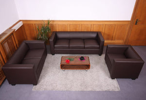 2er Loungesofa aus Leder schwarz