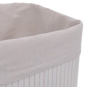 2er-Set Bambus Aufbewahrungskörbe Ordnungsbox 33x33x23cm weiss