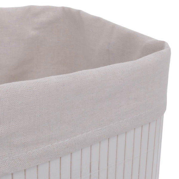2er-Set Bambus Aufbewahrungskörbe Ordnungsbox 33x33x23cm weiss