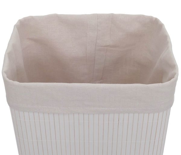 2er-Set Bambus Aufbewahrungskörbe Ordnungsbox 33x33x23cm weiss
