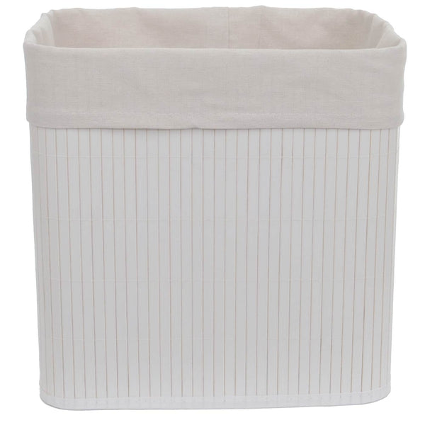 2er-Set Bambus Aufbewahrungskörbe Ordnungsbox 33x33x23cm weiss