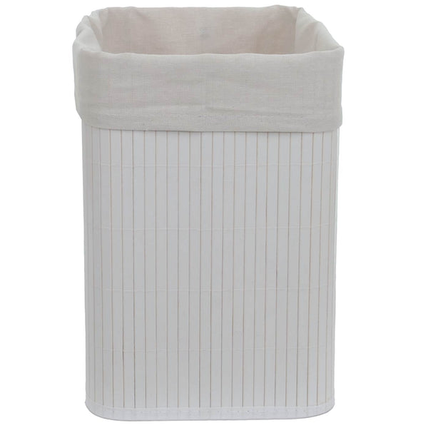 2er-Set Bambus Aufbewahrungskörbe Ordnungsbox 33x33x23cm weiss