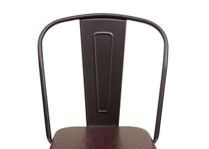 2er-Set Barhocker Metall Kunstleder Chesterfield schwarz-braun