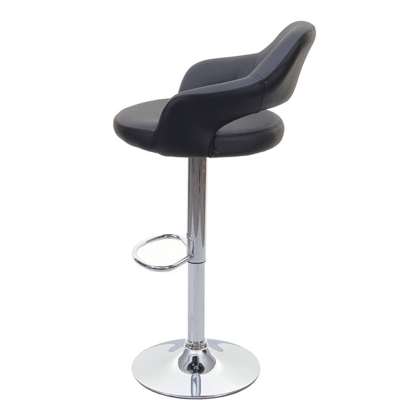 2er-Set Barhocker drehbar mit Lehne Kunstleder grau-schwarz