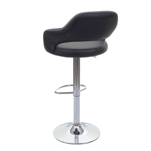2er-Set Barhocker drehbar mit Lehne Kunstleder grau-schwarz