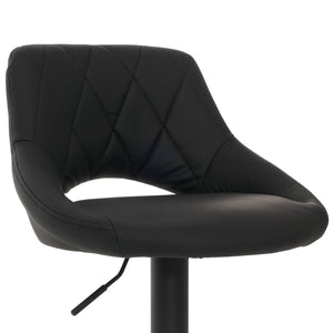2er-Set Barhocker drehbar Kunstleder mit Fussablage schwarz