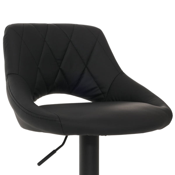2er-Set Barhocker drehbar Kunstleder mit Fussablage schwarz