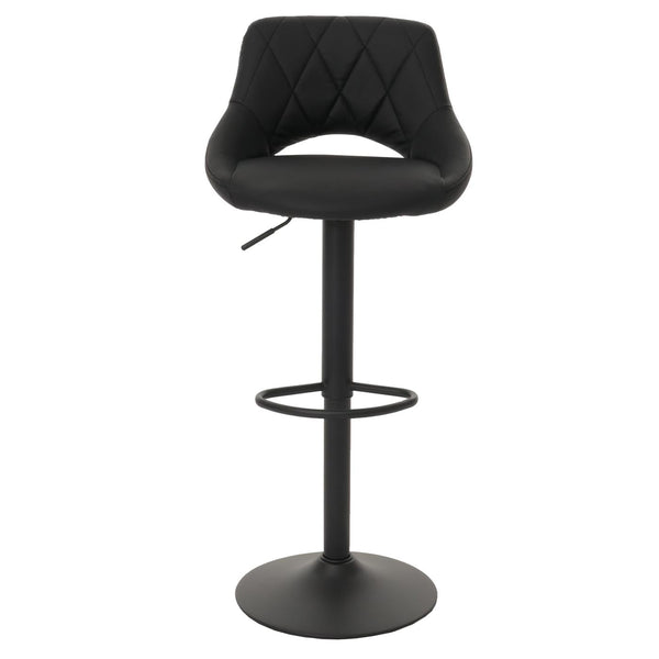 2er-Set Barhocker drehbar Kunstleder mit Fussablage schwarz