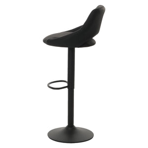 2er-Set Barhocker drehbar Kunstleder mit Fussablage schwarz