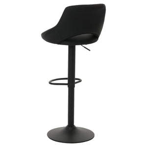 2er-Set Barhocker drehbar Kunstleder mit Fussablage schwarz