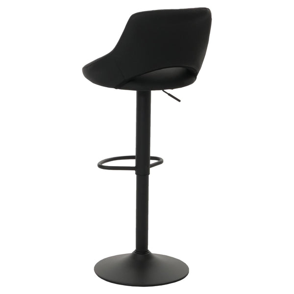 2er-Set Barhocker drehbar Kunstleder mit Fussablage schwarz