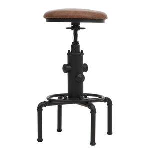 2er-Set Barhocker höhenverstellbar drehbar Industrial braun