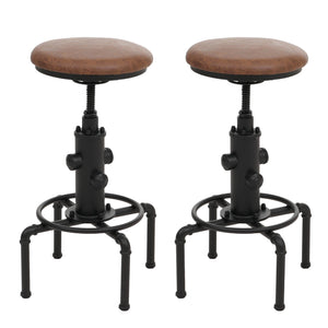 2er-Set Barhocker höhenverstellbar drehbar Industrial braun