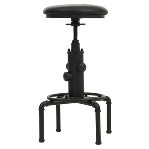 2er-Set Barhocker höhenverstellbar drehbar Metall Kunstleder schwarz