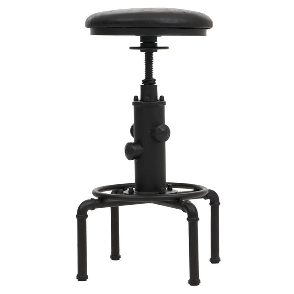 2er-Set Barhocker höhenverstellbar drehbar Metall Kunstleder schwarz