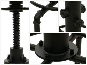 2er-Set Barhocker höhenverstellbar drehbar Metall Kunstleder schwarz