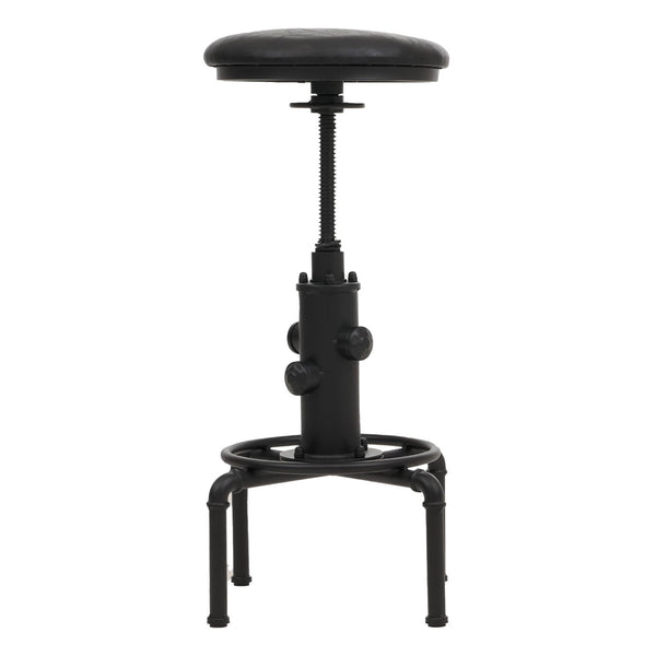 2er-Set Barhocker höhenverstellbar drehbar Metall Kunstleder schwarz