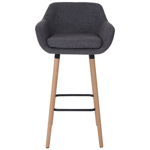 2er-Set Barhocker Tresenhocker Textil grau