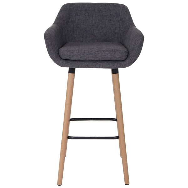2er-Set Barhocker Tresenhocker Textil grau