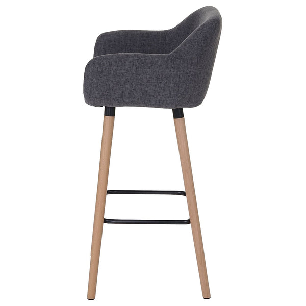 2er-Set Barhocker Tresenhocker Textil grau