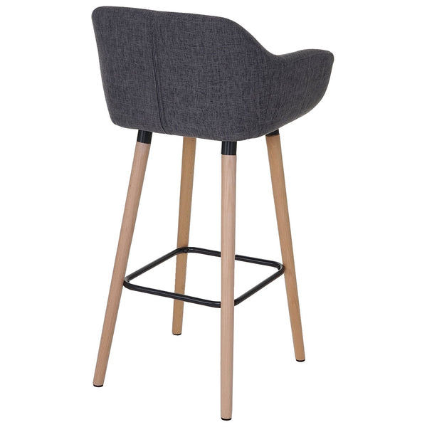2er-Set Barhocker Tresenhocker Textil grau