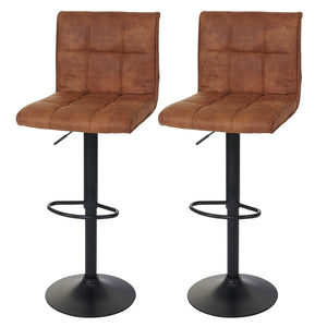 2er-Set Barhocker Wildlederimitat vintage hellbraun