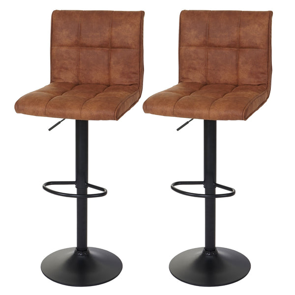 2er-Set Barhocker Wildlederimitat vintage hellbraun