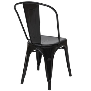 2er Set Bistrostühle Metall Industriedesign stapelbar schwarz