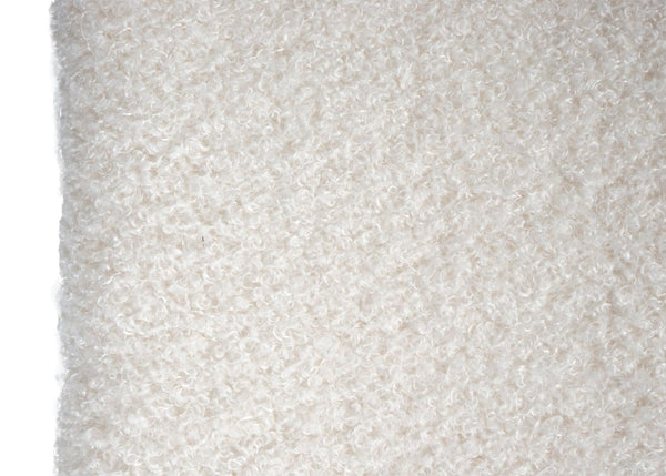 2er-Set Esszimmerstühle Bouclé Holz Metall Poly-Rattan weiss