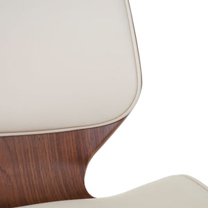 2er-Set Esszimmerstuhl Bugholz Retro Walnussoptik Kunstleder creme