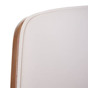 2er-Set Esszimmerstuhl Bugholz Retro Walnussoptik Kunstleder creme