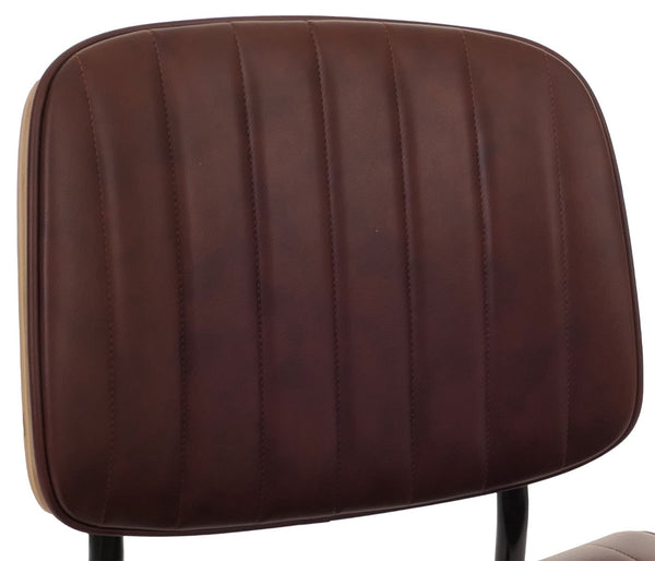 2er-Set Esszimmerstühle Bugholz Kunstleder Öko-Tex natur braun