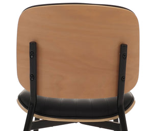 2er-Set Esszimmerstühle Bugholz Kunstleder Öko-Tex natur schwarz