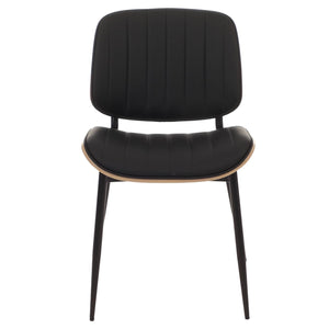 2er-Set Esszimmerstühle Bugholz Kunstleder Öko-Tex natur schwarz