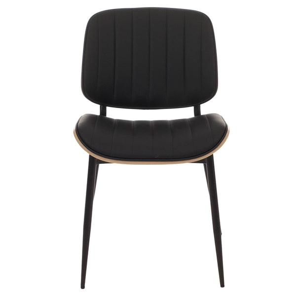 2er-Set Esszimmerstühle Bugholz Kunstleder Öko-Tex natur schwarz