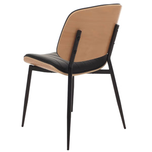 2er-Set Esszimmerstühle Bugholz Kunstleder Öko-Tex natur schwarz