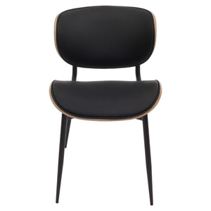 2er-Set Esszimmerstühle Bugholz Kunstleder Öko-Tex natur/schwarz
