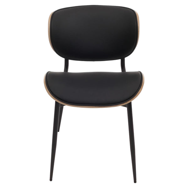 2er-Set Esszimmerstühle Bugholz Kunstleder Öko-Tex natur/schwarz