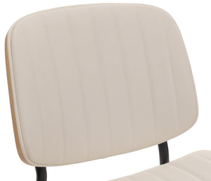 2er-Set Esszimmerstühle Bugholz Kunstleder Öko-Tex natur weiss