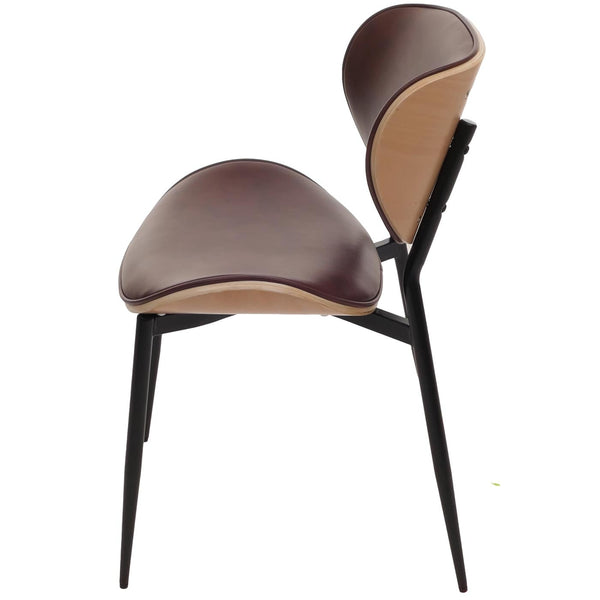 2er-Set Esszimmerstühle Bugholz Kunstleder Öko-Tex vintage braun