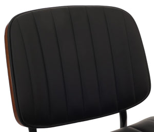 2er-Set Esszimmerstühle Bugholz Kunstleder Öko-Tex walnuss schwarz